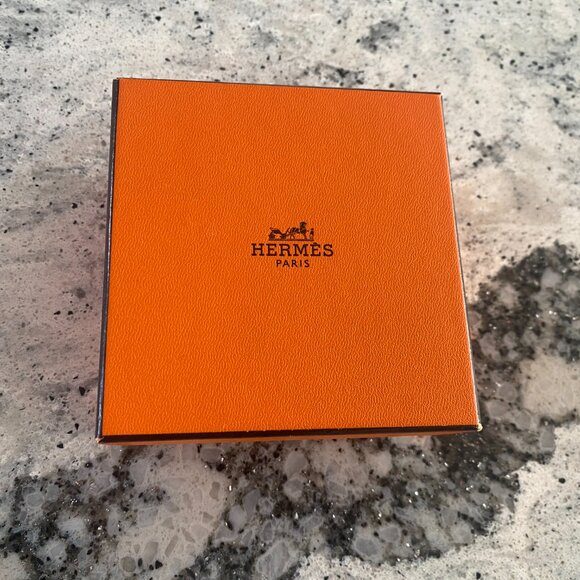 Authentic Hermes CDC Collier de Chien Orange Epsom Leather Bracelet GHW Gold - Picture 7 of 8